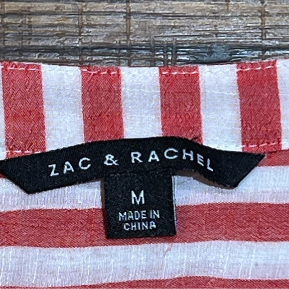 Zac & Rachel Striped Button Down Blouse Size Medium - Picture 5 of 6